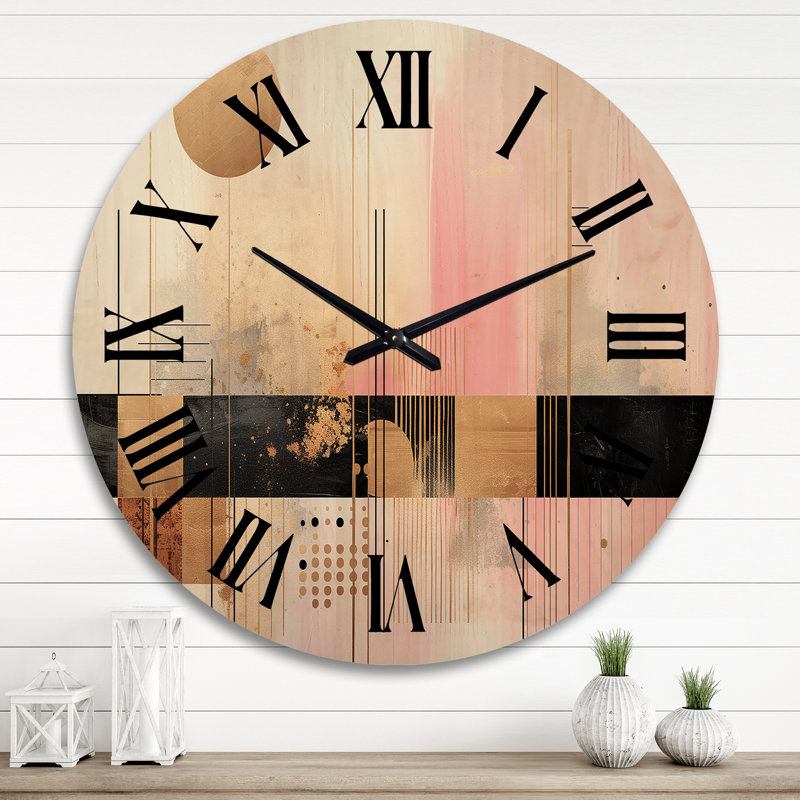 Pleine horloge murale en bois pleine lune rétro Minimalismin, Très grand