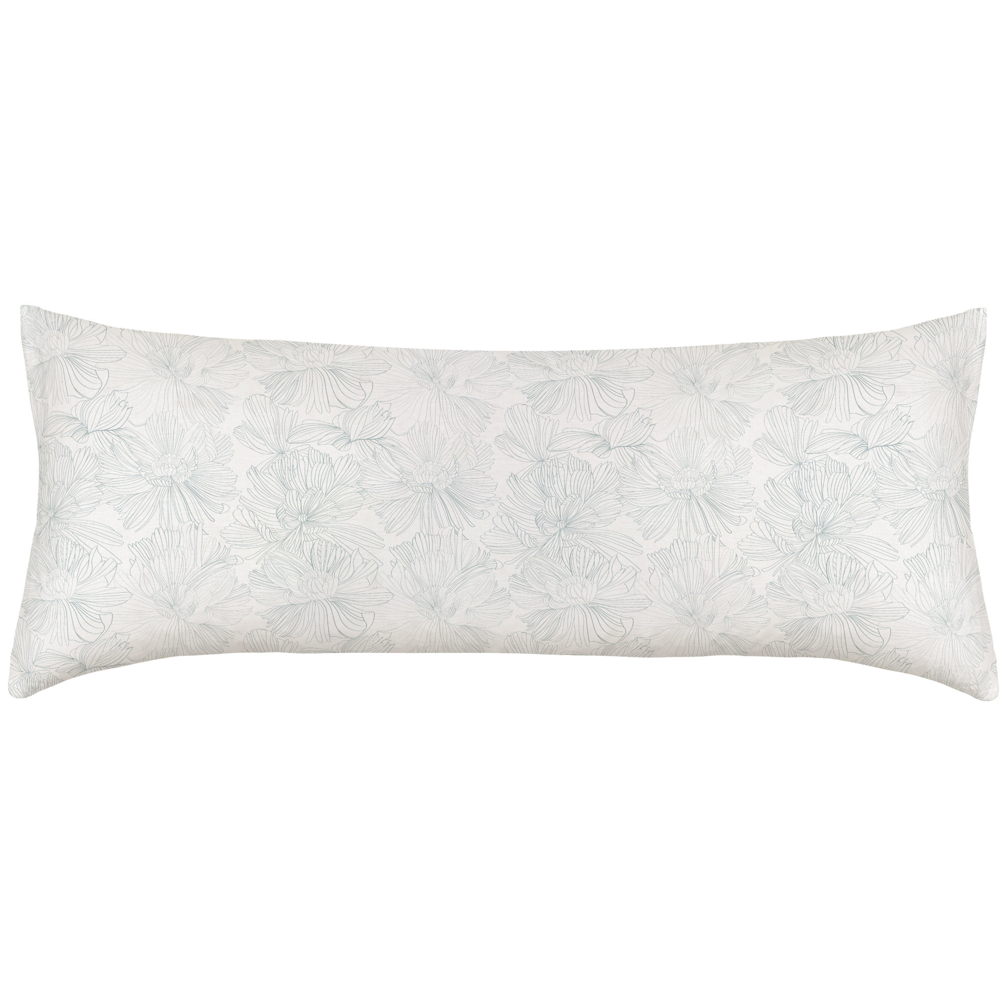 100% French Linen Body Pillow, Cream & Wave Floral