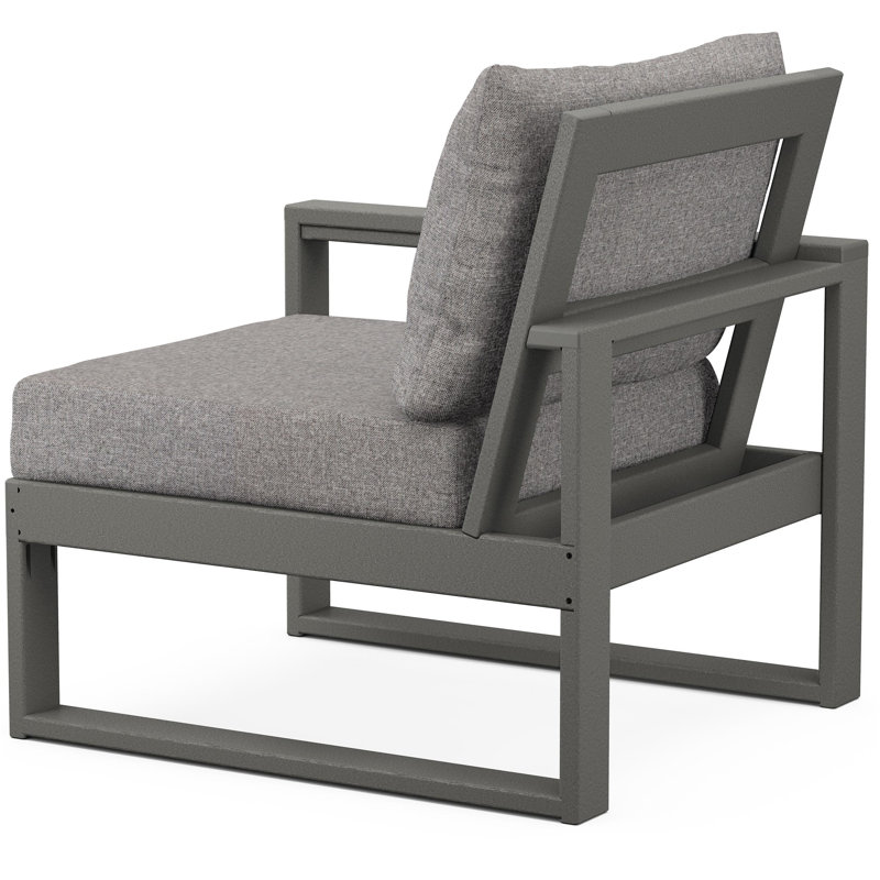 POLYWOOD Outdoor Lounge Chair, Gray Mist, Slate Gray