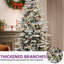 Sapin arctique en pot floqué et illuminé-686238042