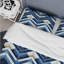 Ensemble de housse de couette à motif géométrique - Chevron bleu cobalt rétro III-518288296