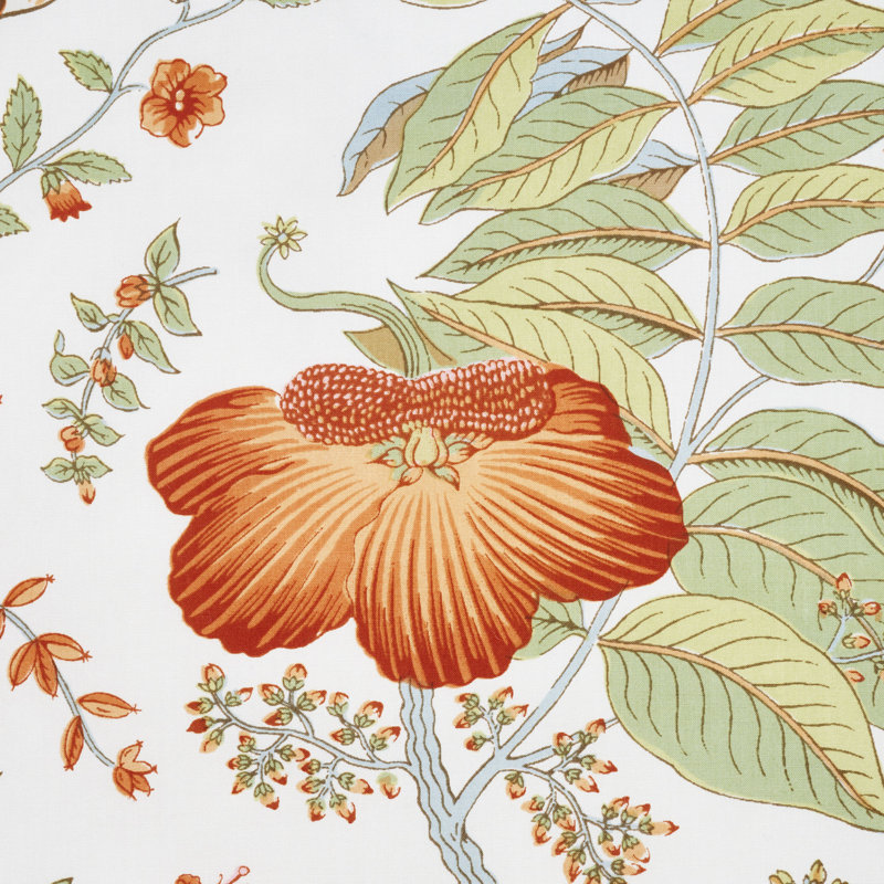 Tissu botanique grenade, Orange