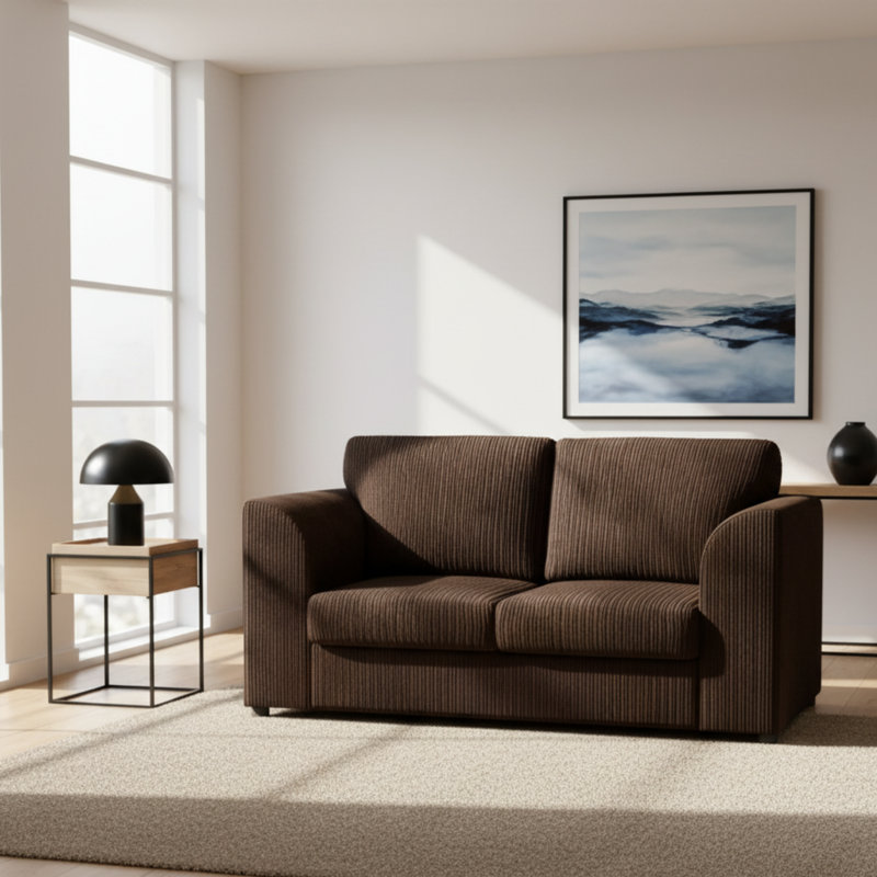 Corduroy Sofa, Chocolate