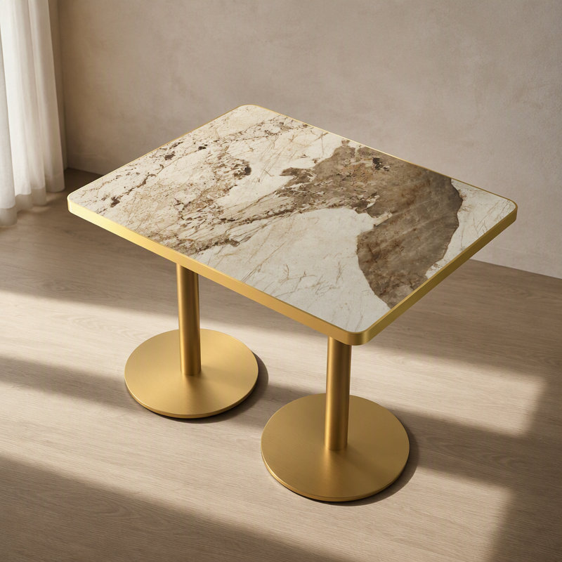 Dining Table, White+Gold