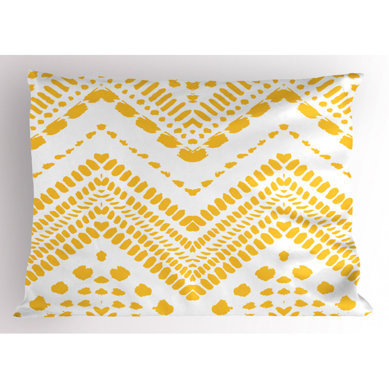 White/Yellow Polyester Microfiber Piece Sham, Queen