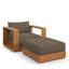 Ensemble de 2 fauteuils d'extérieur en bois d'acacia avec repose-pieds et repose-pieds Tahoe