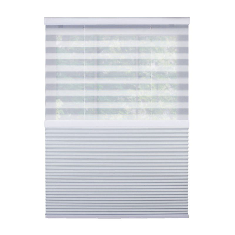 Linen Avenue Cordless Cellular Day/Night Shade White (Arrives 1/4" Narrower), 57.75W x 72L
