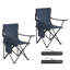 Folding Camping Chairs Set of 2, Portable Fishing Chairs with Cup Holder and Carry Bag, for Garden, Beach, Outdoors, 47x76x81 cm-1200721656