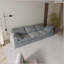Canapé rembourré en tissu, très grand canapé 3 places Comfy Cloud, coussin double moelleux pour le salon, gris