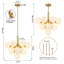  Luminaire suspendu sphère en verre blanc laiteux pour salle à manger (13 lumières)-1947537385