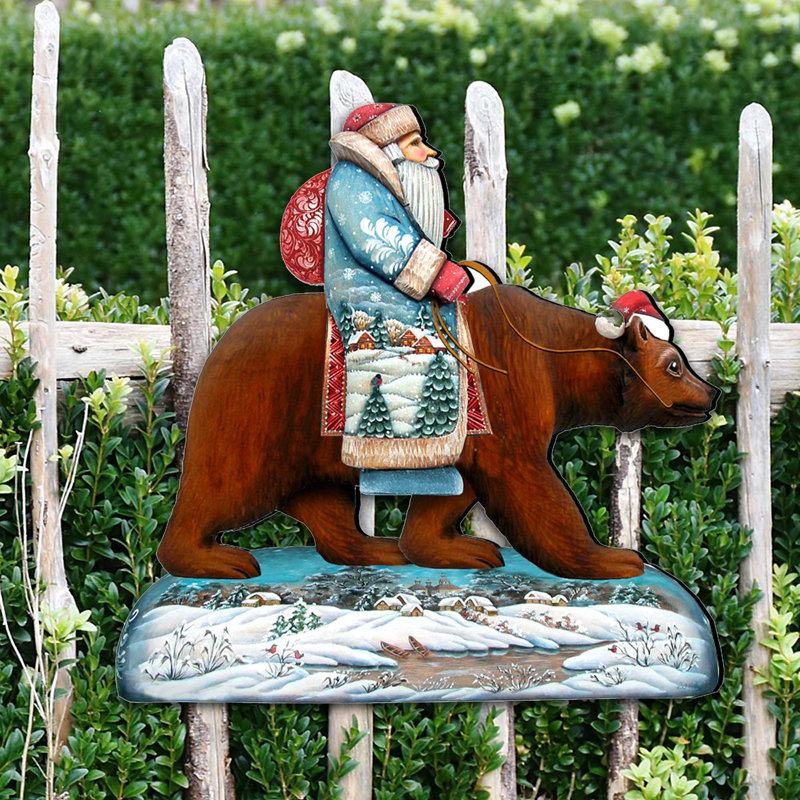 Figurine Tiburon Père Noël sur un grizzly