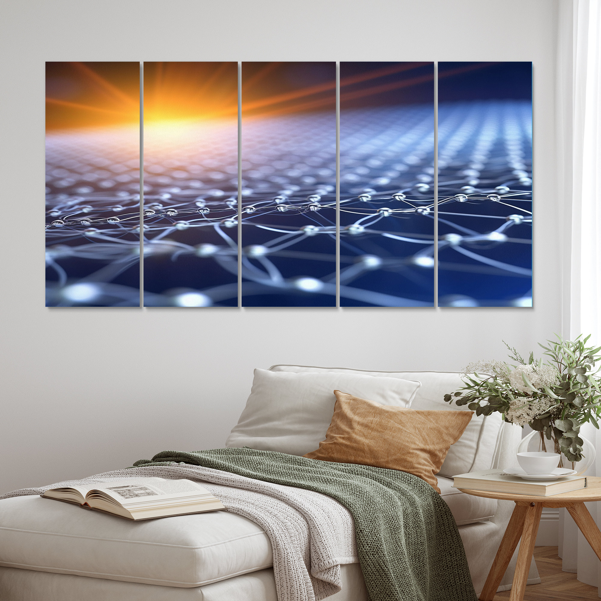 Ebern Designs Abstract Light Infinity Matrix I On Canvas 5 Pieces Print ...