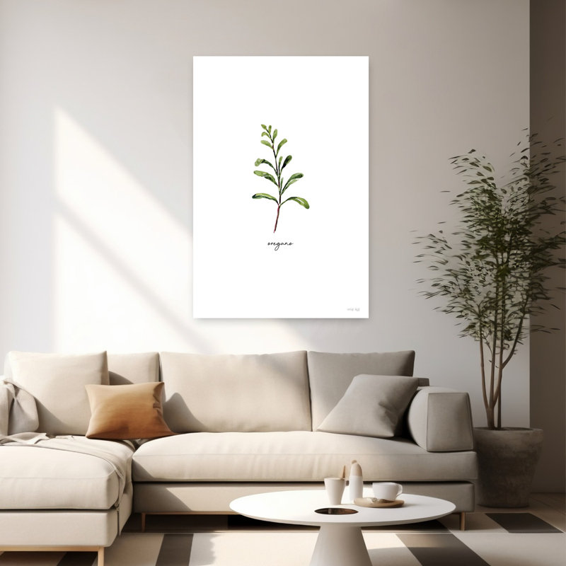 Origan, herbe, art contemporain abstrait, H 60 po x l 40 po