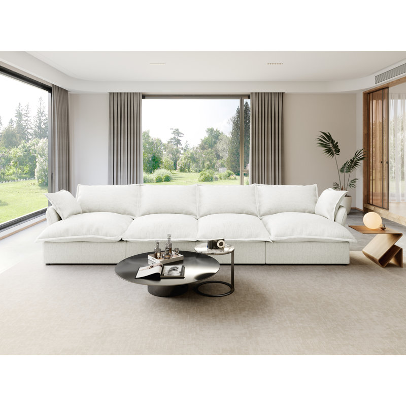 Modular Sectional Couch Down Filled Sofa, Comfty Convertible Deep Seat Cloud Couch For Living Room, Detachable Washable Couches Cushion Covers