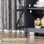 Buffet avec portes en verre trempé, tablette réglable en gris, pour buffet polyvalent à thème gris et portes élégantes