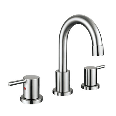 Robinet pour salle de bain à 2 poignées, robinet de lavabo en métal nickel brossé avec bec pivotant, bonde escamotable et conduites d'alimentation incluses
