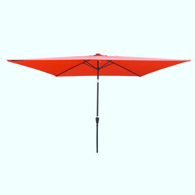 10' x 6'6"" Rectangular Lighted Patio Market Umbrella -  Arlmont & Co., 3F213F24C23045F8939158F13F69A5BD