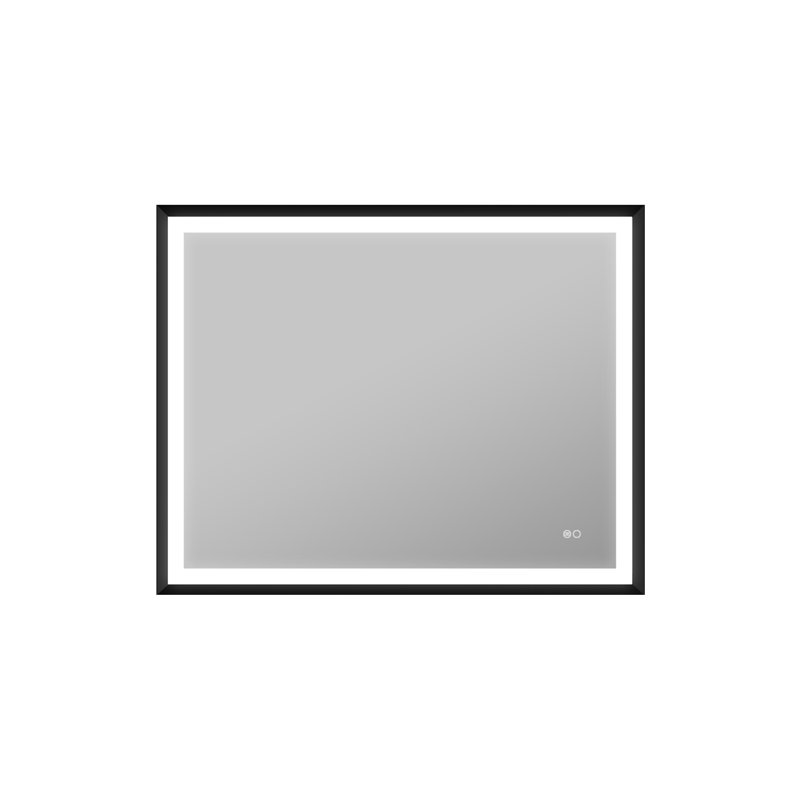 Miroir de salle de bain Edlun, Noir mat, 32 po x 40 po