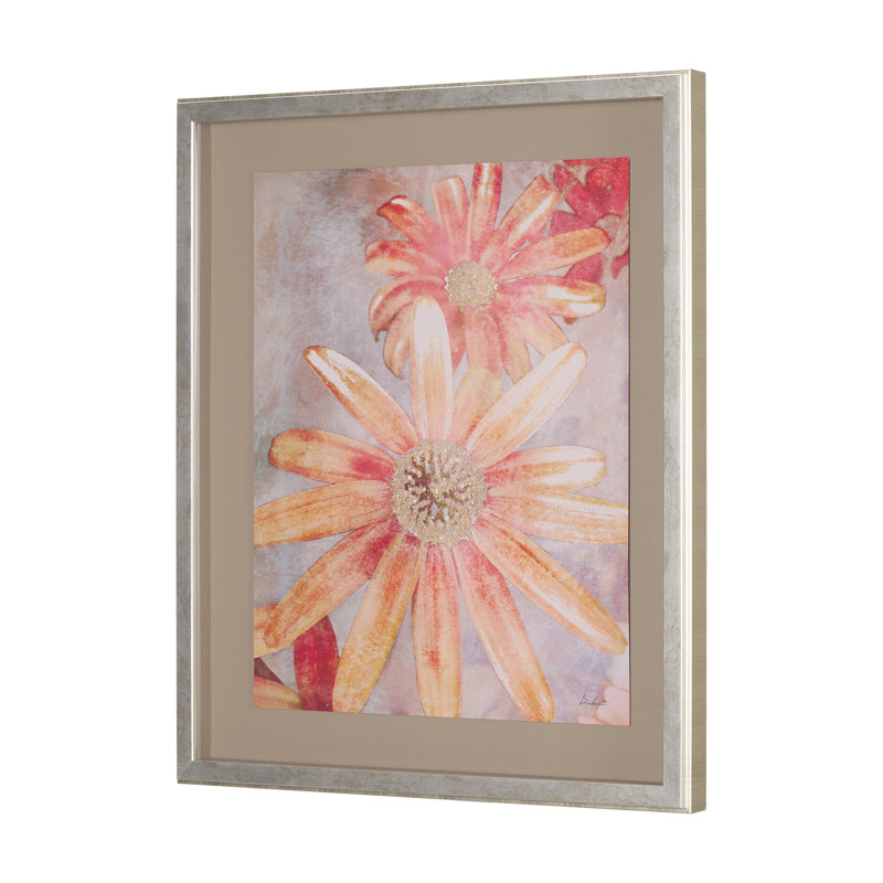 «Subtle Florals I» par Studio A, reproduction d'art encadrée texturée matte sous verre, Fleurs subtiles II