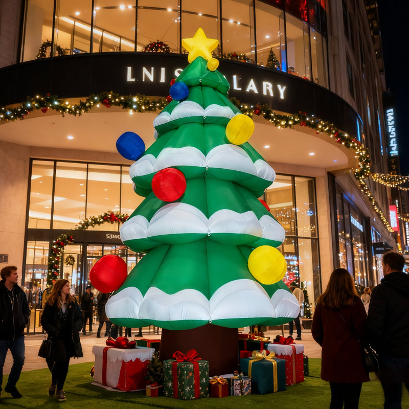 Arbre de Noël gonflable géant 20 pi avec ventilateur, grande décoration de Noël pour les rassemblements sur la pelouse, la maison et la famille (sans lumières DEL)