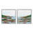 Abstract Quaint Forest Beach Green Blue Brown,  Wh 2 Piece Art Watercolor Painting-554762137-549996719