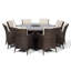 Karcher 8 - Person Patio Dining Set Umbrella Hole Included Round Table with Cushions Included-39926012