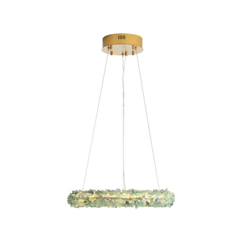 Lustre à DEL 22 po MIGDALIA, Turquoise
