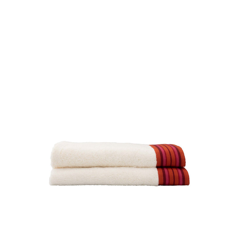 Ensemble de serviettes en coton 2 pièces, Ivoire