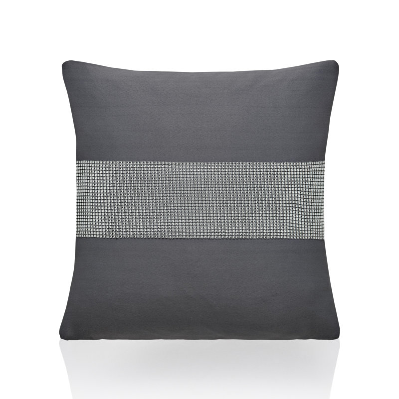 Alyson Square Throw Pillow Cover, Charcoal