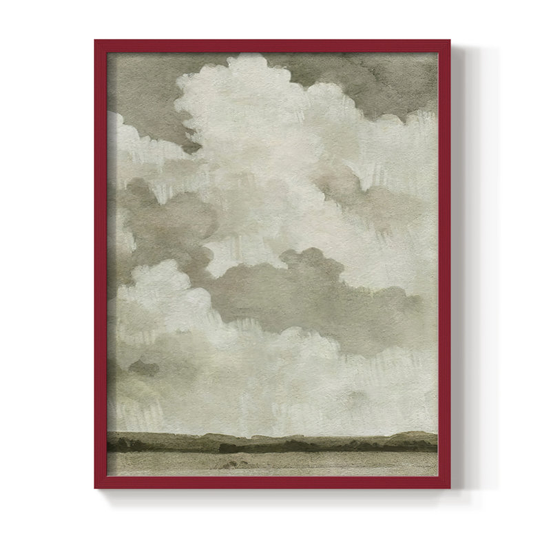 «Big Dark Sky II», reproduction encadrée - bois massif, Rouge, H 10 po x l 8 po