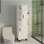 Armoire de rangement, 2 portes, 9 tablettes, 4 pieds, blanc