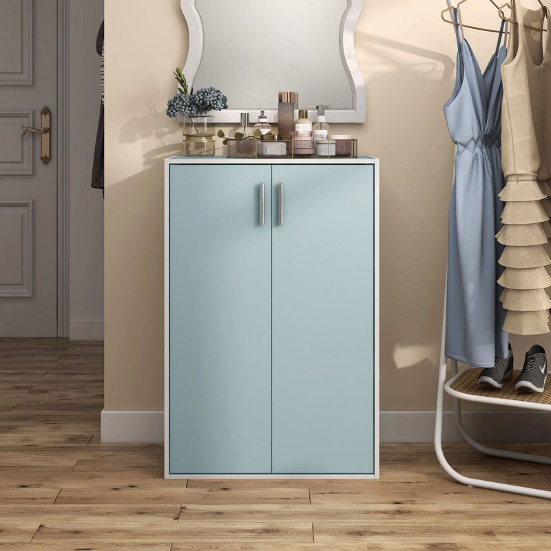 Breayla Storage Bookcase, Light Blue