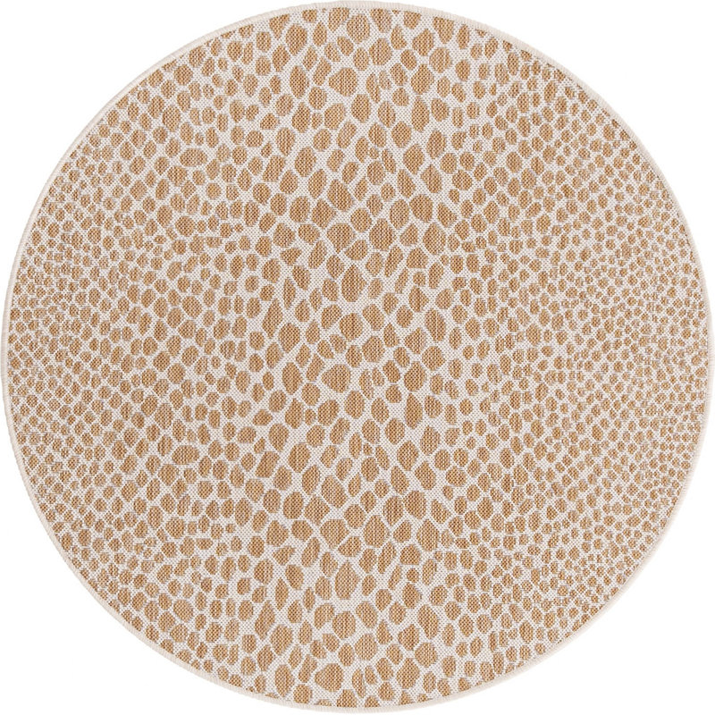 Tapis d'extérieur couleur os, Rond 4 pi