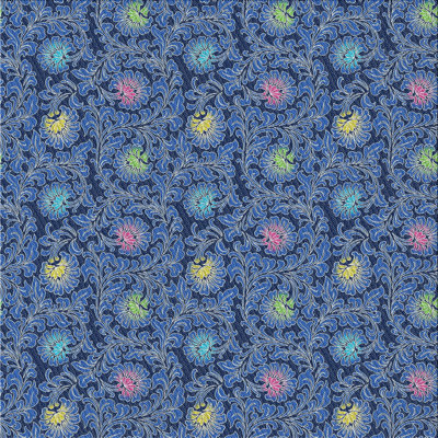 Tapis floral bleu