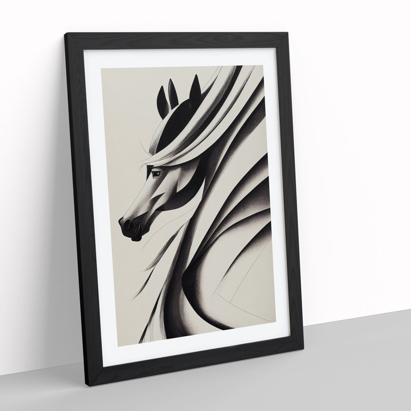 Artful Horse - Single Picture Frame Print, Black Framed, 34cm H x 25cm W x 2cm D