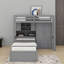 Lit superposé simple avec tiroirs, garde-robe, tablettes et lit hydraulique-780012489