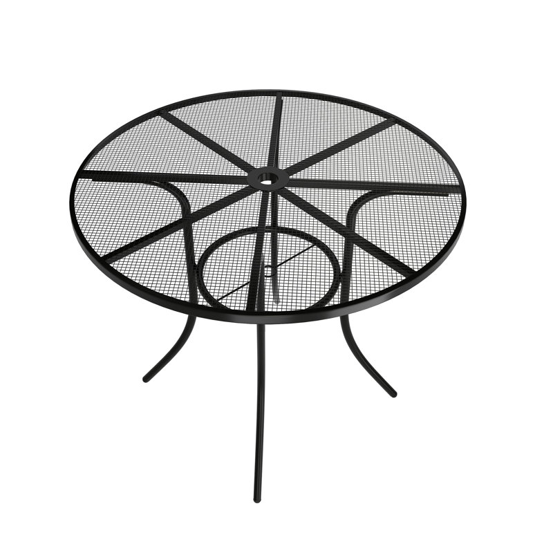 Brojanac Round Steel Outdoor Dining Table Yes , 29.53 " W 36.02 " D