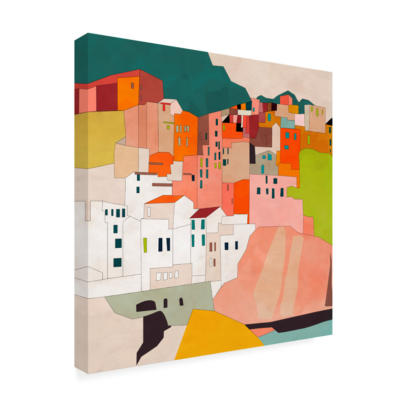 Art sur toile, Rouleau, Ana, Rut Bre, Cinque Terre, H 14 po x l 14 po