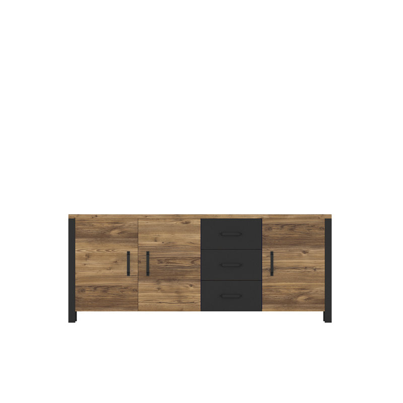 Monango 192cm Sideboard, Appenzeller Spurce/Black Mat