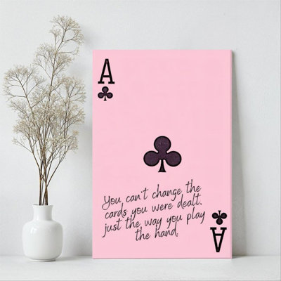1Pc Framed Canvas Poster Print Poker card design, Ace of Spades with inspirational quotes Wall Art Wall Pediments, Wall Decor, Perfect for Room Decor