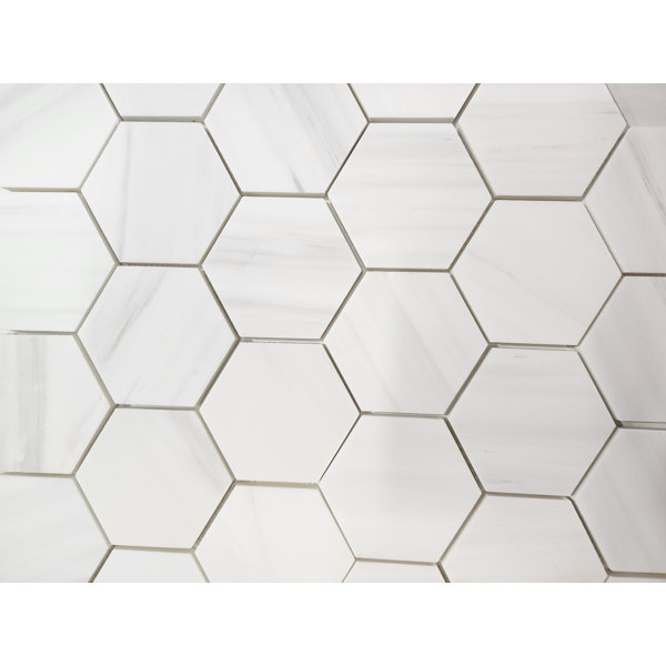 Bianco Dolomite 4" Hexagon Matte