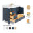 Cambridge 42'' Solid Wood Single Bathroom Vanity in Midnight Blue, with 2'' Carrara Marble Top, Right Offset, Rectangle Sink-134280782-134280783-88398673