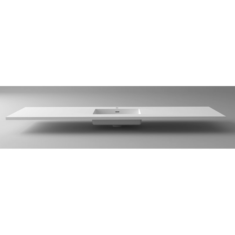 66" Matte White Solid Surface Single Sink Vanity Top