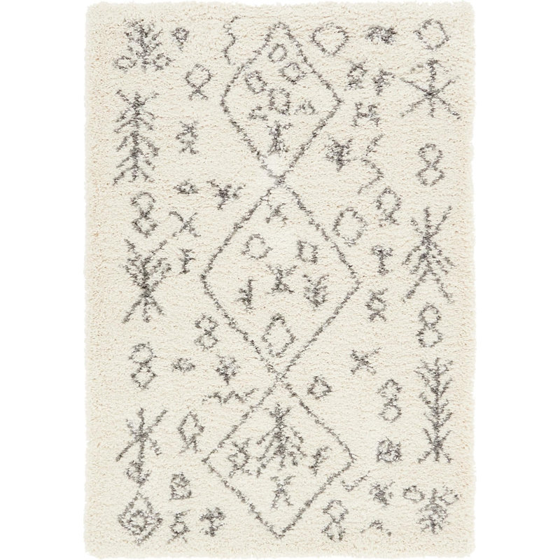Paquette Geometric Shag Area Rug, Rectangle 122 x 183cm