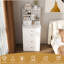 Coiffeuse 3 en 1 avec miroir à DEL et tabouret de rangement - coiffeuse de maquillage compacte avec 4 tiroirs, armoire de rangement et tabouret caché, panneau de densité blanc, bibliothèque ouverte pour l'organisation de la chambre à coucher