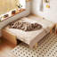 Canapé modulaire beige en coton et lin-1537849519