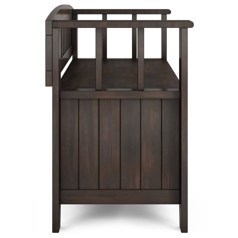 Acadian 48"W Solid Wood Transitional Storage Bench, 25" H x 36" W x 17" D, Brown