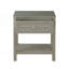 Table d'appoint, table de chevet avec plateau et tiroir en verre, table de chevet