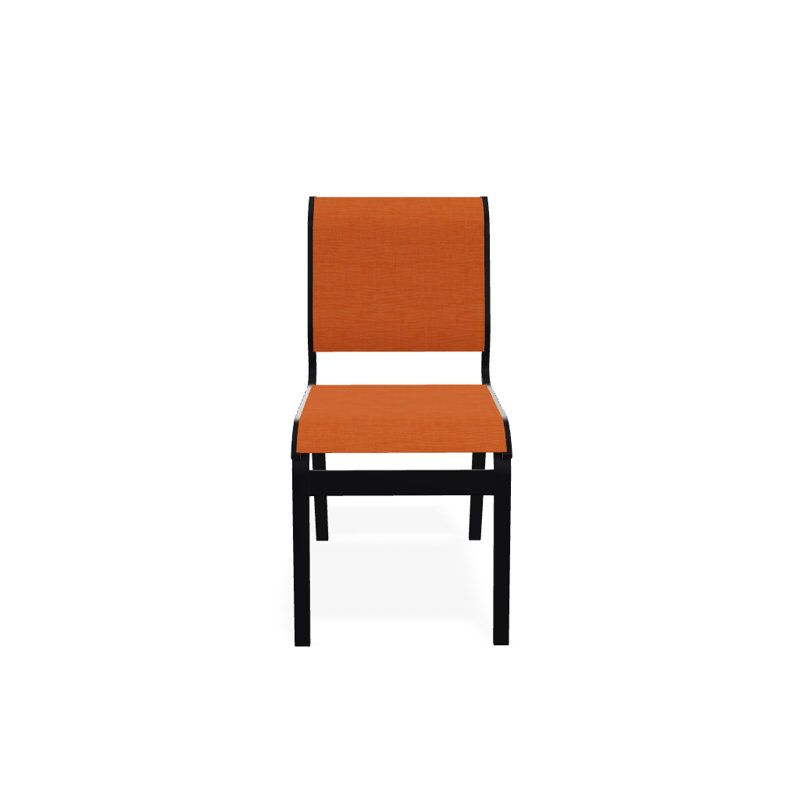 Chaise d'appoint de salle à manger Hiraku, Désert texturé, Toile Sunbrella® tangerine