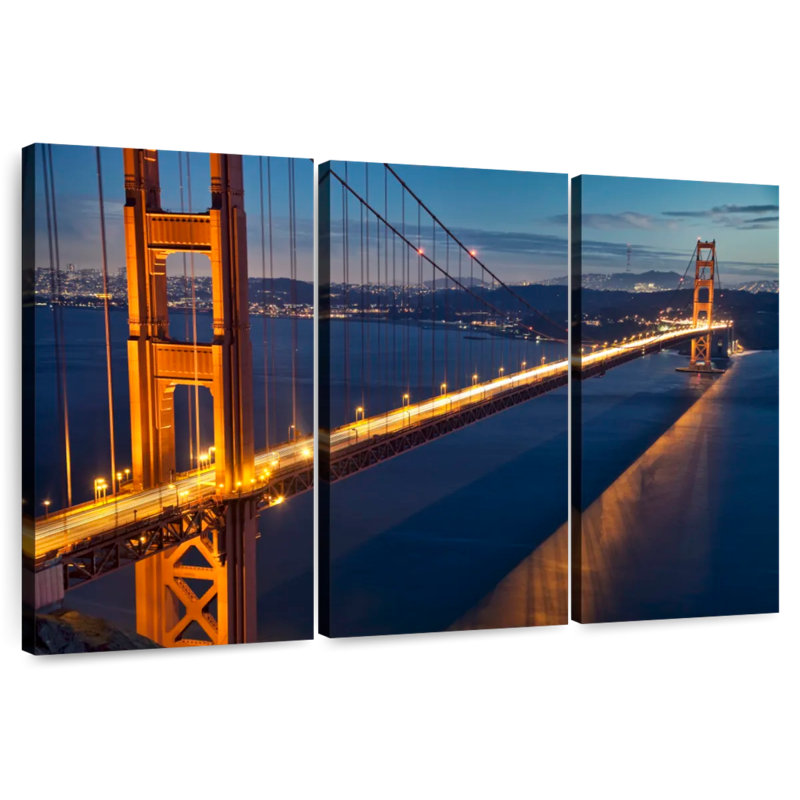 Lilie Golden Gate Bridge San Francisco After Dark, 48" H x 74" W